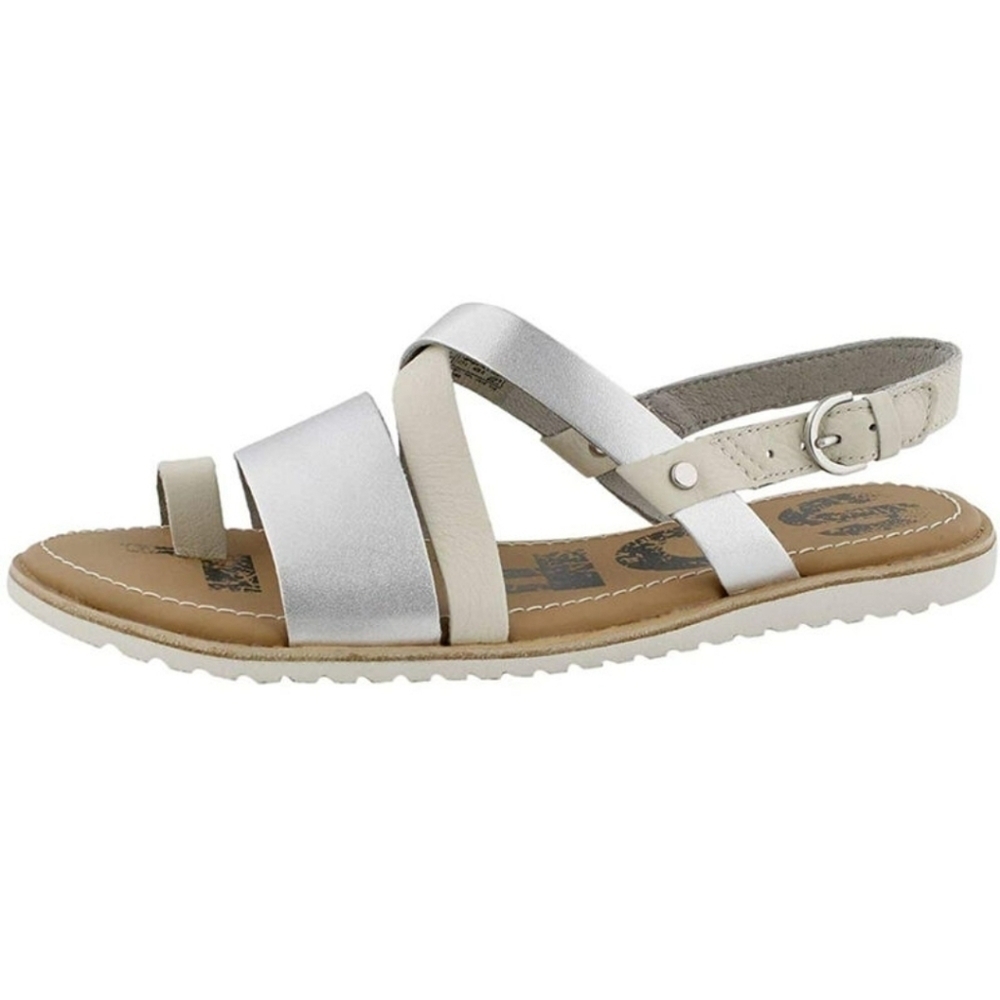 Sorel Women Ella Crisscross Ankle Leather Loop Toe Sandals Flats shoes sz 8